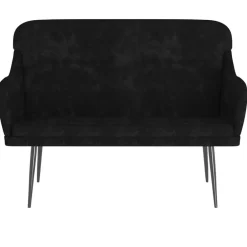 vidaXL Banco de terciopelo 110x76x80 cm Negro Clearance