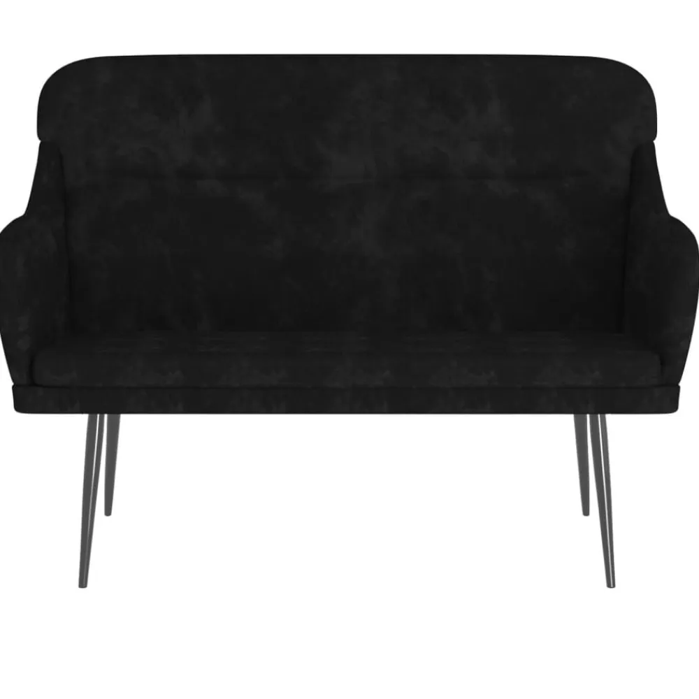 vidaXL Banco de terciopelo 110x76x80 cm Negro Clearance