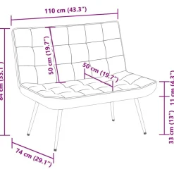 vidaXL Bancos-Banco de terciopelo 110x74x84 cm