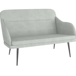 vidaXL Banco de terciopelo 110x76x80 cm Gris claro Outlet
