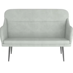 vidaXL Banco de terciopelo 110x76x80 cm Gris claro Outlet