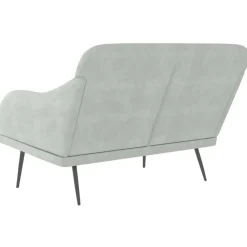 vidaXL Banco de terciopelo 110x76x80 cm Gris claro Outlet