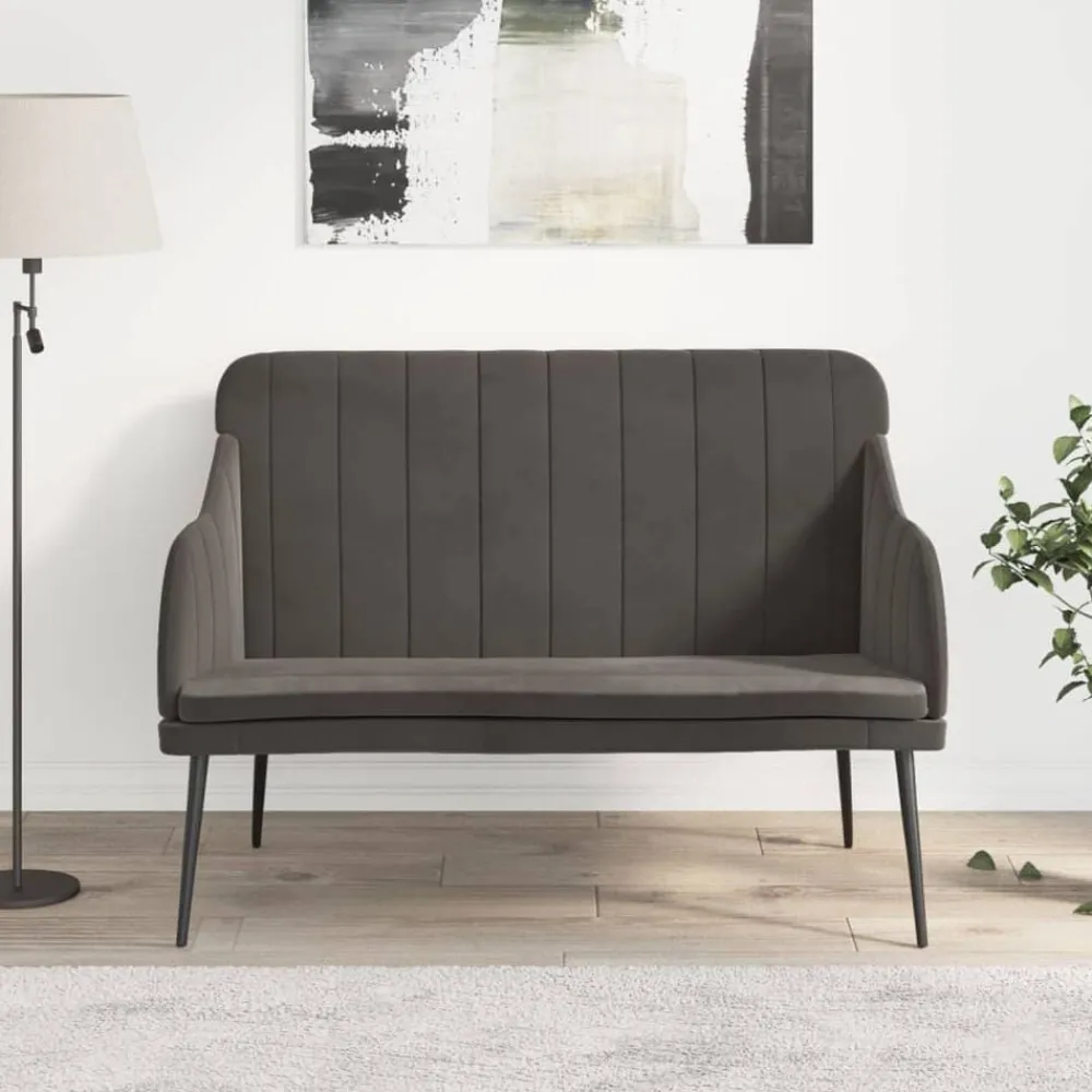 vidaXL Banco de terciopelo 110x76x80 cm Gris oscuro Online