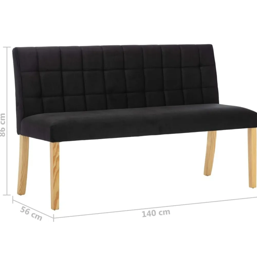 vidaXL Bancos-Banco de terciopelo 140 cm