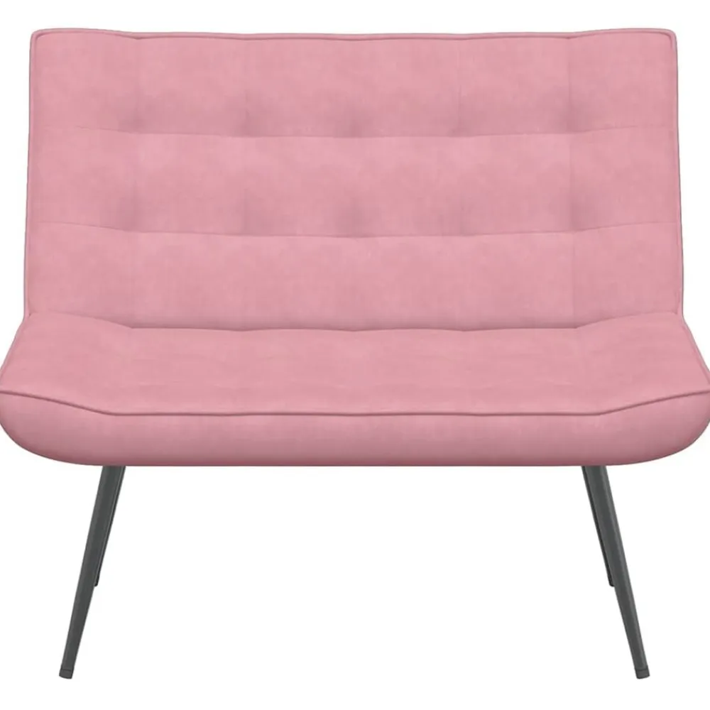 vidaXL Banco de terciopelo 110x74x84 cm Rosa Clearance
