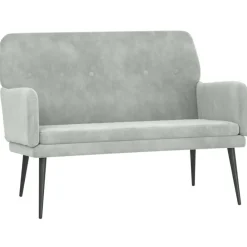 vidaXL Banco de terciopelo 108x79x79 cm Gris claro Online