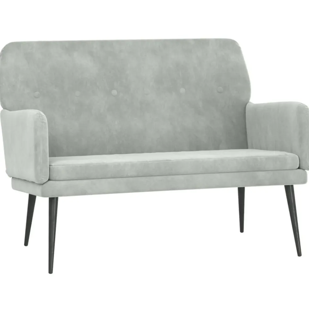 vidaXL Banco de terciopelo 108x79x79 cm Gris claro Online