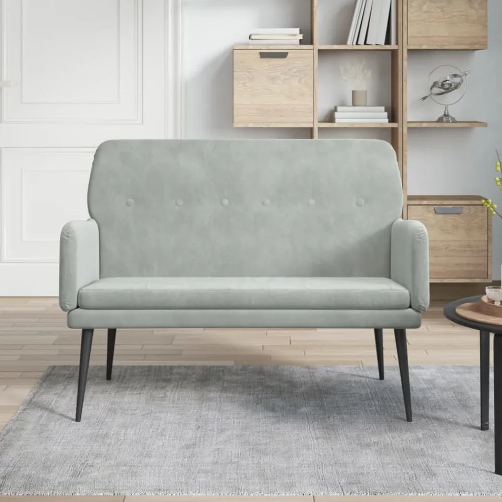 vidaXL Banco de terciopelo 108x79x79 cm Gris claro Online