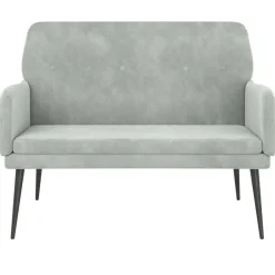 vidaXL Banco de terciopelo 108x79x79 cm Gris claro Online