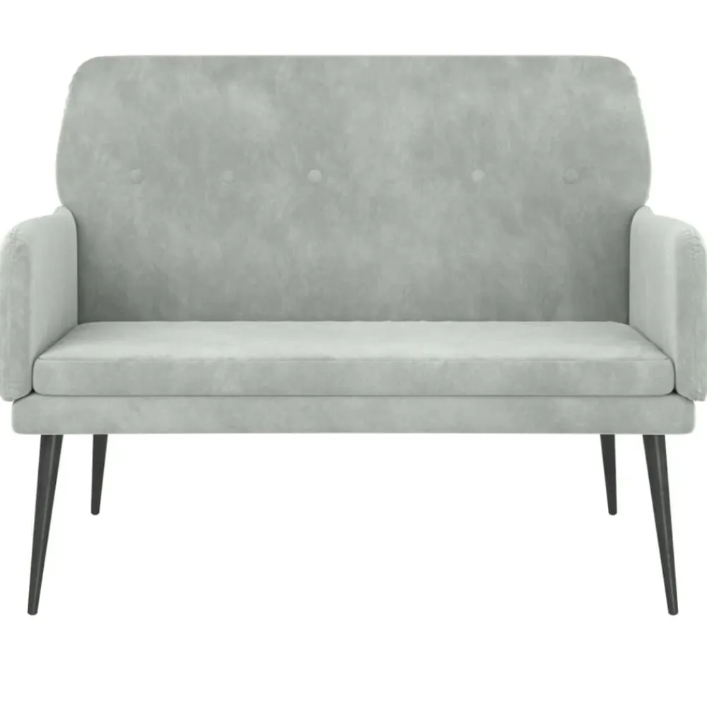 vidaXL Banco de terciopelo 108x79x79 cm Gris claro Online