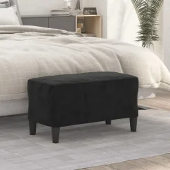 vidaXL Banco de terciopelo 70x35x41 cm Negro Clearance