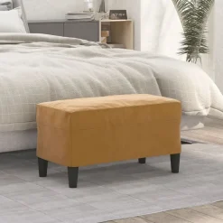 vidaXL Bancos-Banco de terciopelo marrón 70x35x41 cm