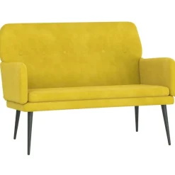 vidaXL Banco de terciopelo 108x79x79 cm Amarillo Sale