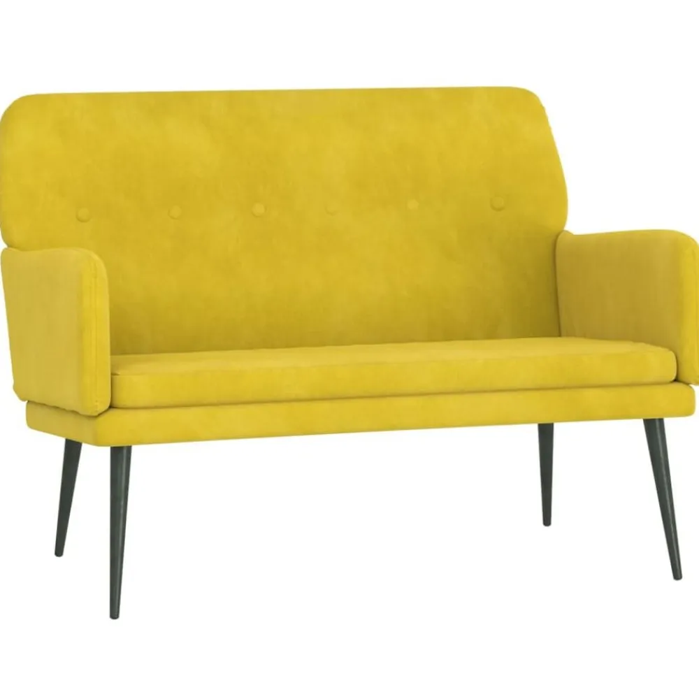 vidaXL Banco de terciopelo 108x79x79 cm Amarillo Sale