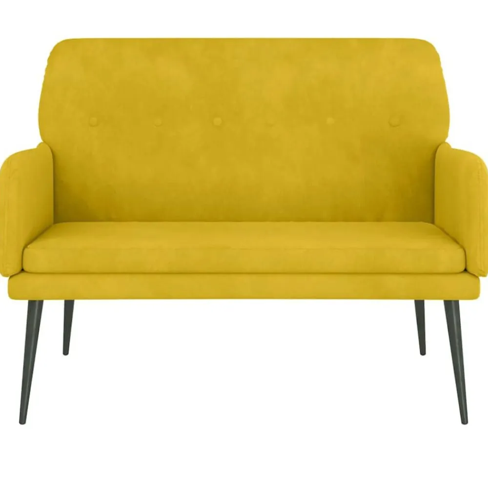 vidaXL Banco de terciopelo 108x79x79 cm Amarillo Sale