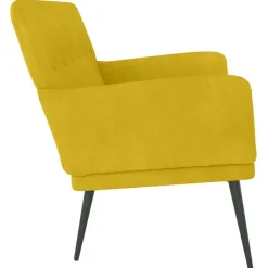 vidaXL Banco de terciopelo 108x79x79 cm Amarillo Sale