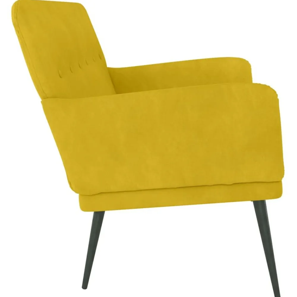 vidaXL Banco de terciopelo 108x79x79 cm Amarillo Sale