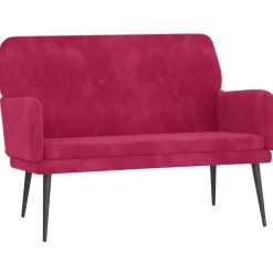 vidaXL Bancos-Banco de terciopelo rojo tinto 108x79x79 cm