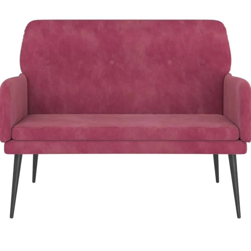vidaXL Bancos-Banco de terciopelo rojo tinto 108x79x79 cm
