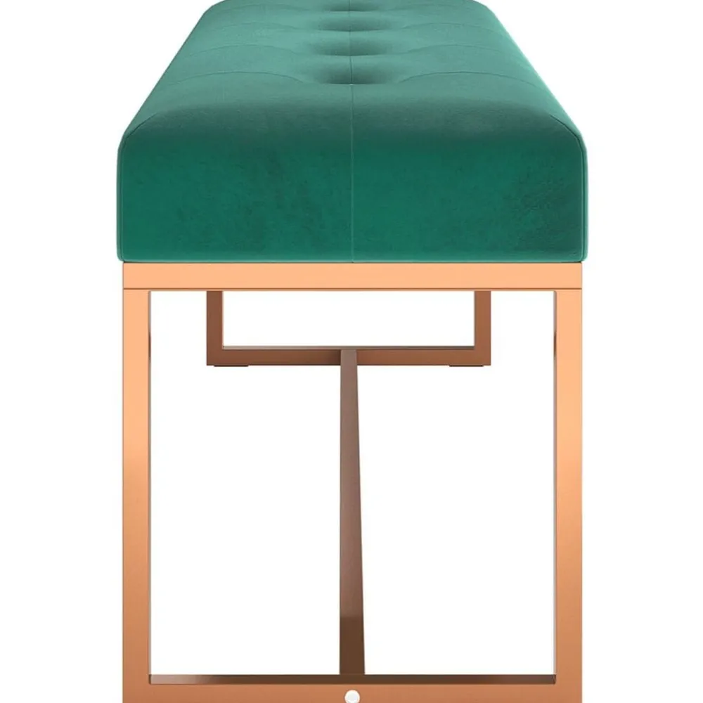 vidaXL Banco de terciopelo 110x36x45 cm Verde oscuro Sale