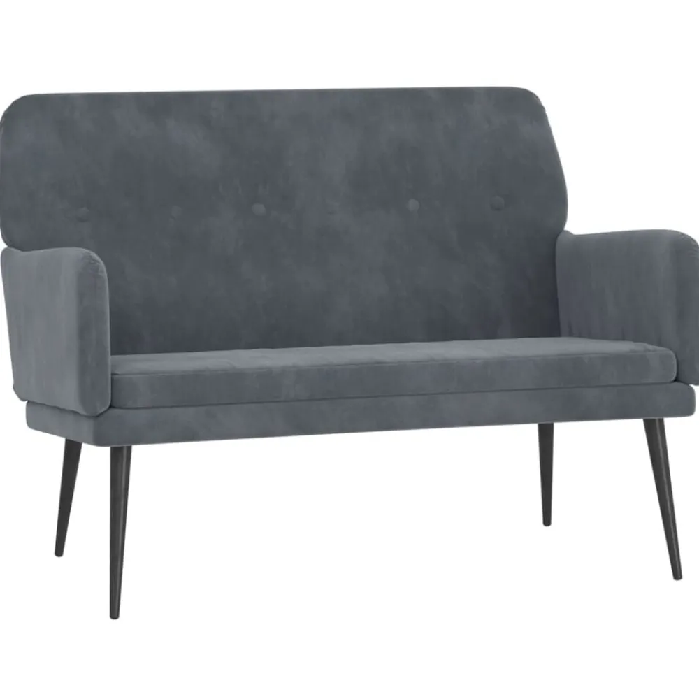 vidaXL Banco de terciopelo 108x79x79 cm Gris oscuro Discount
