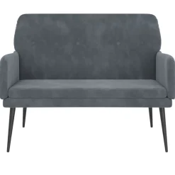 vidaXL Banco de terciopelo 108x79x79 cm Gris oscuro Discount