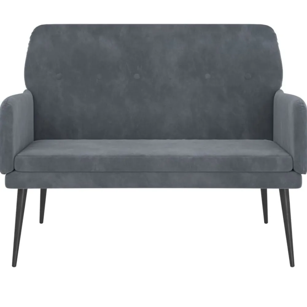 vidaXL Banco de terciopelo 108x79x79 cm Gris oscuro Discount