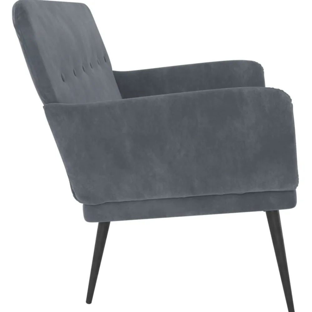 vidaXL Banco de terciopelo 108x79x79 cm Gris oscuro Discount