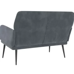 vidaXL Banco de terciopelo 108x79x79 cm Gris oscuro Discount