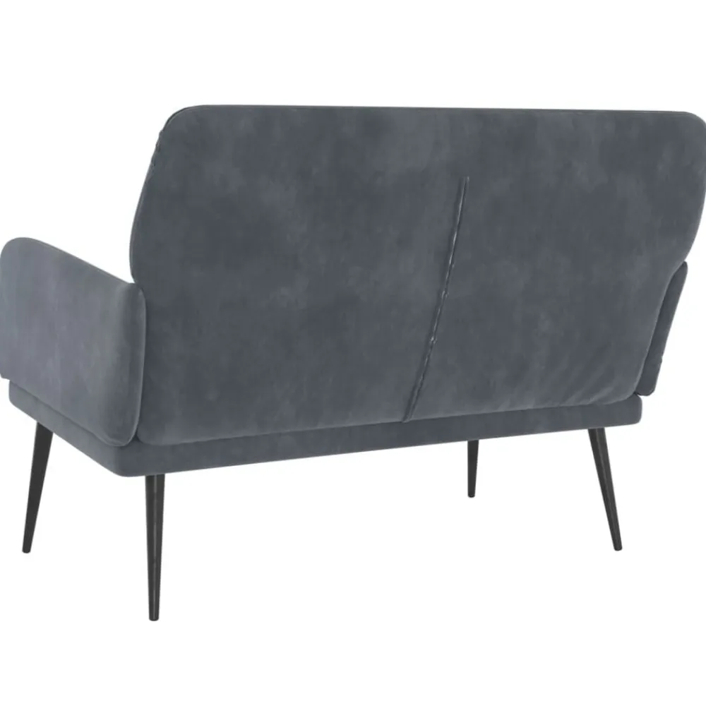vidaXL Banco de terciopelo 108x79x79 cm Gris oscuro Discount