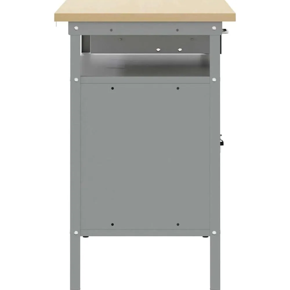 vidaXL Banco de trabajo con cajón y Gris 100 x 55 x 85 cm Negro Clearance
