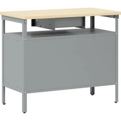 vidaXL Banco de trabajo con cajón y Gris 100 x 55 x 85 cm Negro Clearance