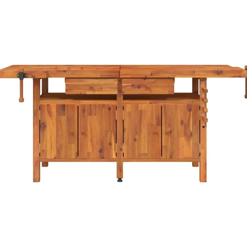 vidaXL Banco de trabajo cajones y tornillos banco madera 192x62x83 cm Outlet