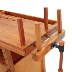 vidaXL Accesorios De Bricolaje-Banco de trabajo cajones y tornillos banco madera 162x62x83 cm