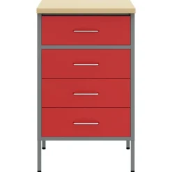 vidaXL Banco de trabajo con cajón y Gris 50 x 55 x 85 cm Rojo Outlet