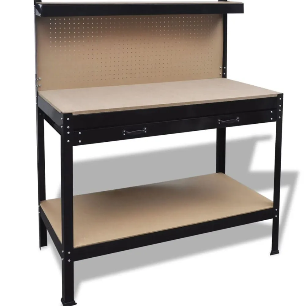 vidaXL Accesorios De Bricolaje-Banco de trabajo con tablero y cajón