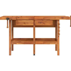 vidaXL Banco de trabajo cajones y tornillos banco madera 162x62x83 cm New