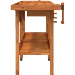 vidaXL Banco de trabajo cajones y tornillos banco madera 162x62x83 cm New