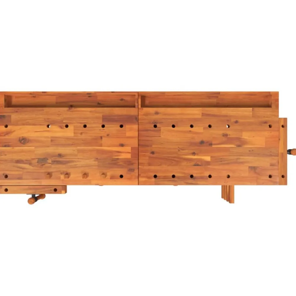 vidaXL Banco de trabajo cajones y tornillos banco madera 162x62x83 cm New