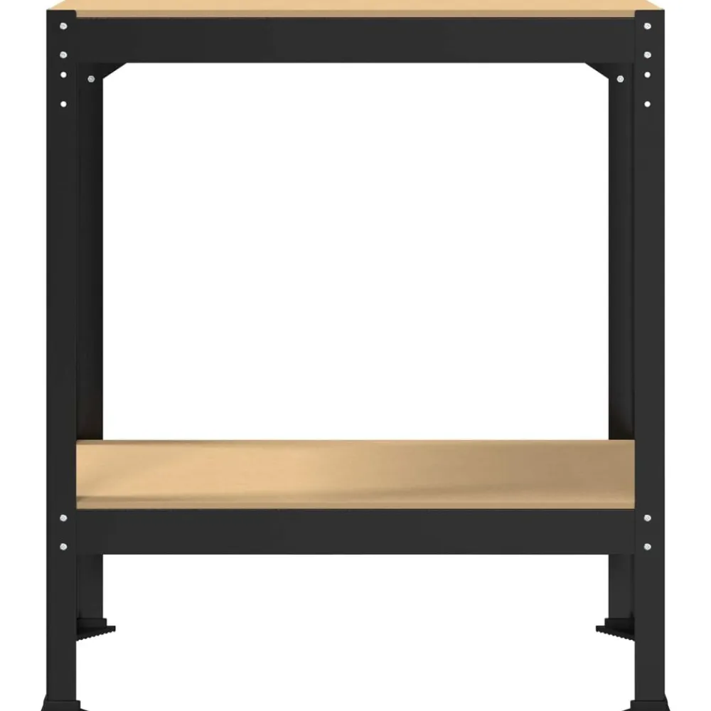 vidaXL Banco de trabajo con estante Negro 81 x 41 x 91 cm