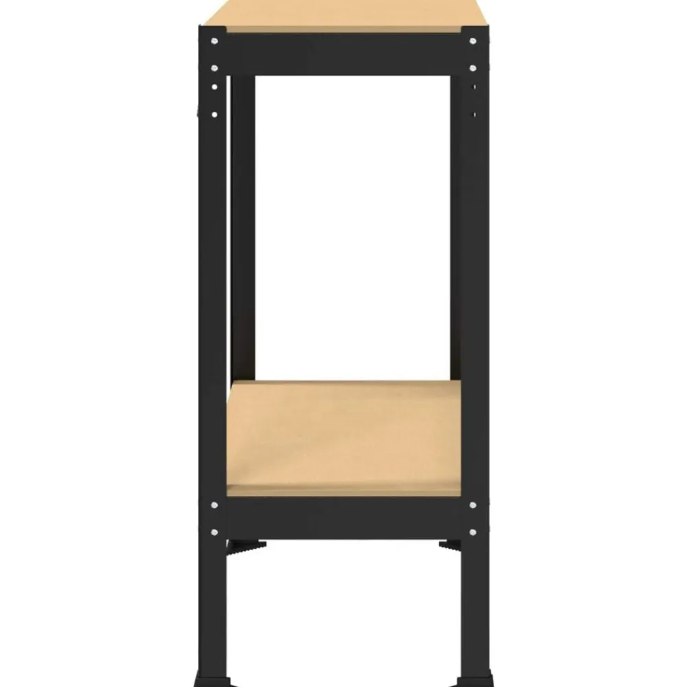 vidaXL Banco de trabajo con estante Negro 81 x 41 x 91 cm