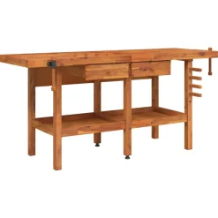 vidaXL Accesorios De Bricolaje-Banco de trabajo cajones y tornillos banco madera 192x62x83 cm