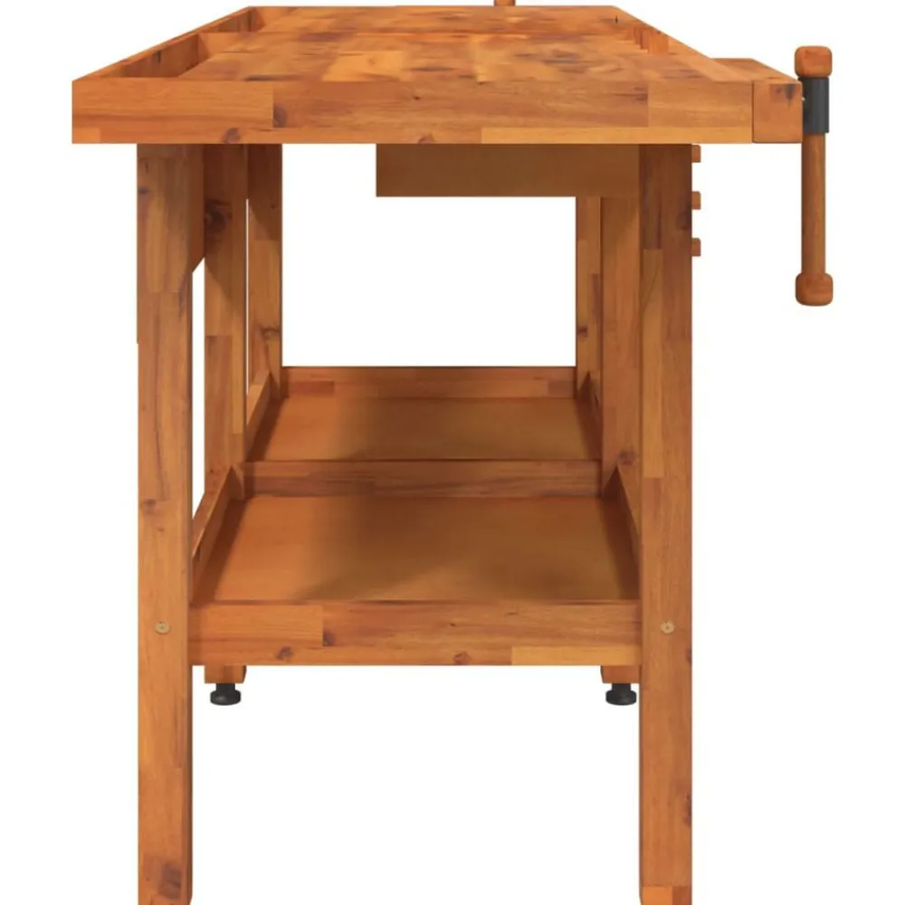 vidaXL Accesorios De Bricolaje-Banco de trabajo cajones y tornillos banco madera 192x62x83 cm