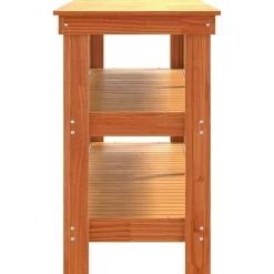 vidaXL Accesorios De Bricolaje-Banco de trabajo con estante Marrón cera 181.5 x 50 x 80 cm