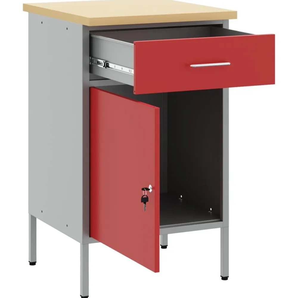 vidaXL Accesorios De Bricolaje-Banco de trabajo con cajón y Gris 50 x 55 x 85 cm