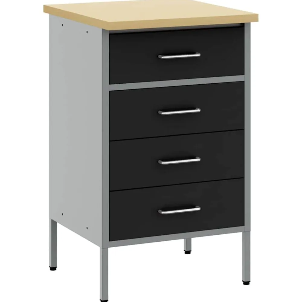 vidaXL Accesorios De Bricolaje-Banco de trabajo con cajón y Gris 50 x 55 x 85 cm