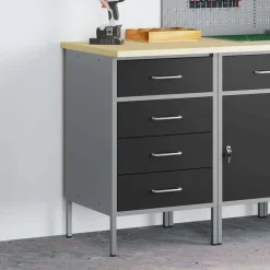 vidaXL Accesorios De Bricolaje-Banco de trabajo con cajón y Gris 50 x 55 x 85 cm