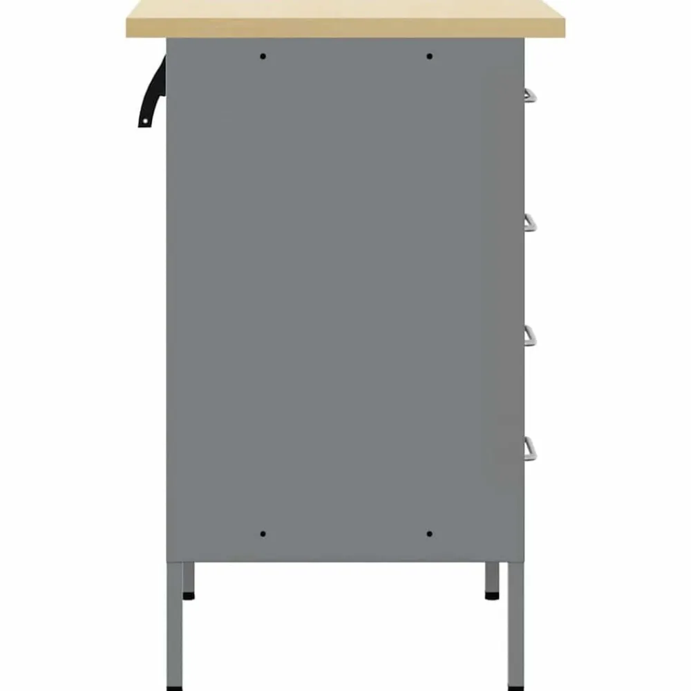 vidaXL Accesorios De Bricolaje-Banco de trabajo con cajón y Gris 50 x 55 x 85 cm