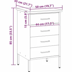 vidaXL Accesorios De Bricolaje-Banco de trabajo con cajón y Gris 50 x 55 x 85 cm