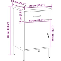 vidaXL Accesorios De Bricolaje-Banco de trabajo con cajón y Gris 50 x 55 x 85 cm